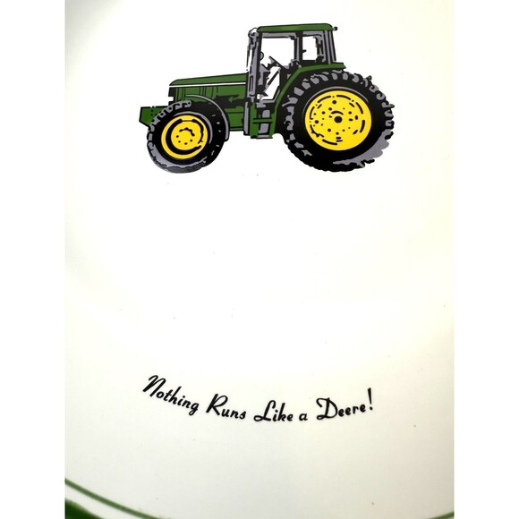 John Deere Tractor 11.25” Dinner Plate Green Rim Gibson SET OF 3 - Picture 11 of 16